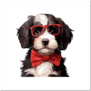 Fancy Bernedoodle Dog Posters and Art